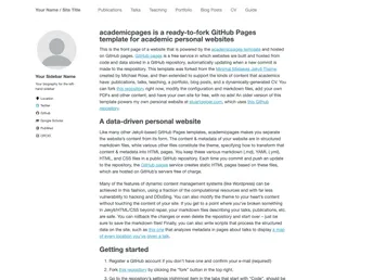 Academicpages.github.io screenshot