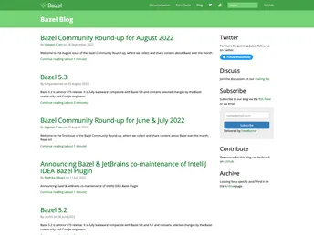 Bazel Blog screenshot