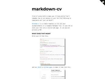 Markdown Cv screenshot