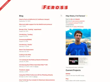Feross.org screenshot