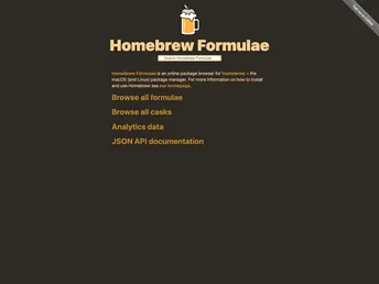 Formulae.brew.sh screenshot