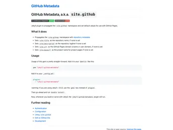 Github Metadata screenshot