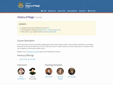 Jekyll Course Website Template screenshot