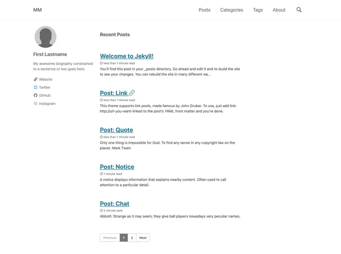 Mm Github Pages Starter screenshot