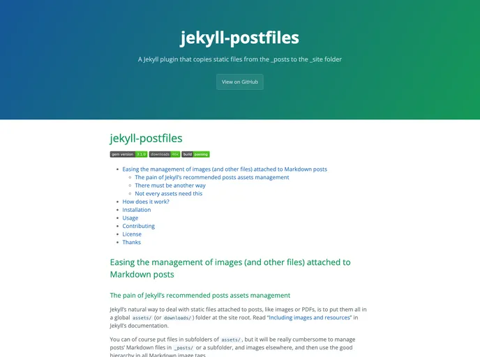 Jekyll Postfiles screenshot