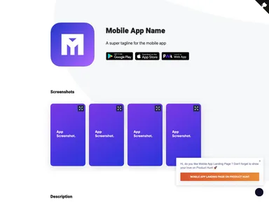 Mobile App Landingpage Template screenshot