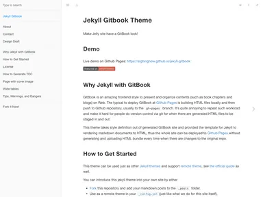 Jekyll Gitbook screenshot